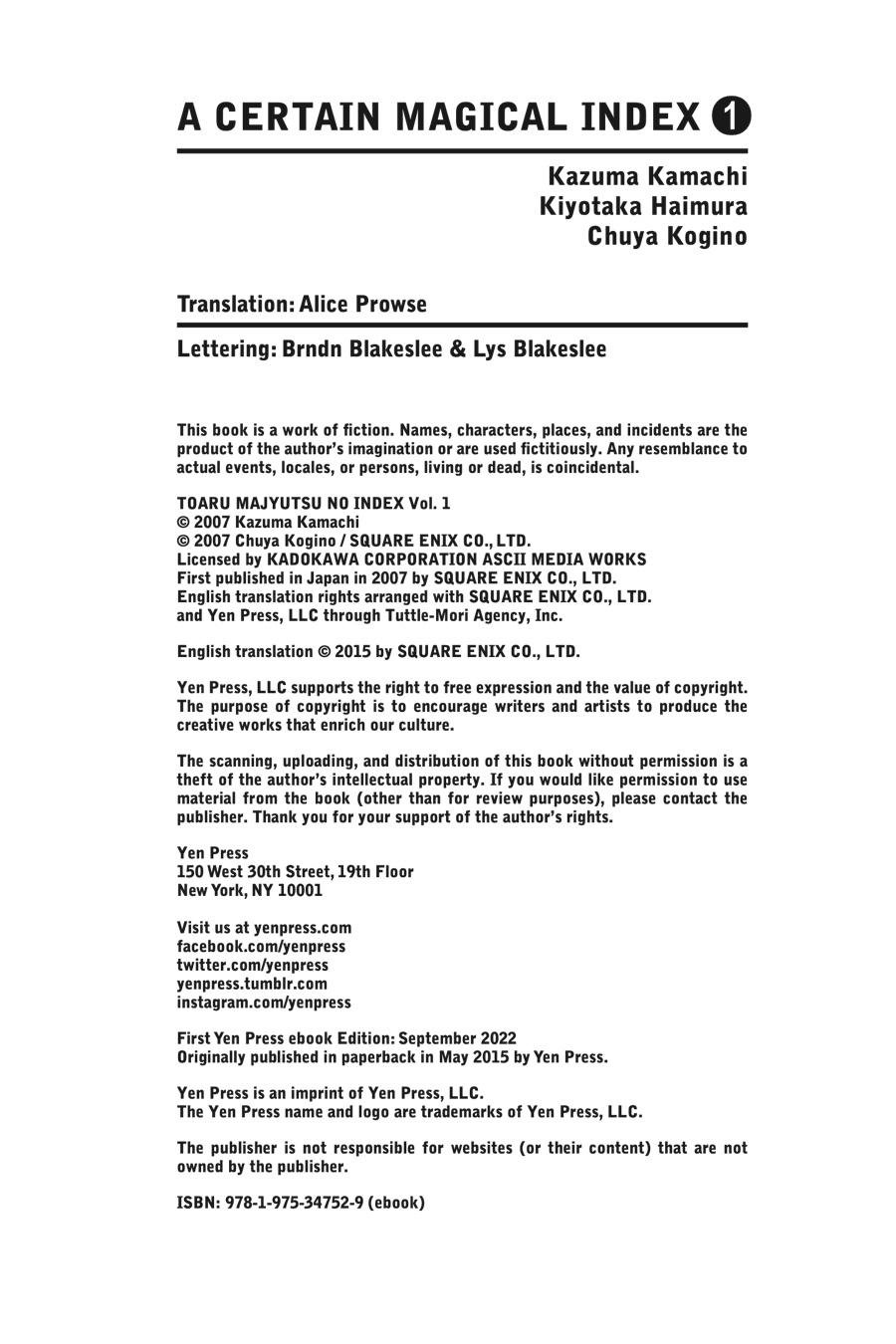 Read A Certain Magical Index Manga Online