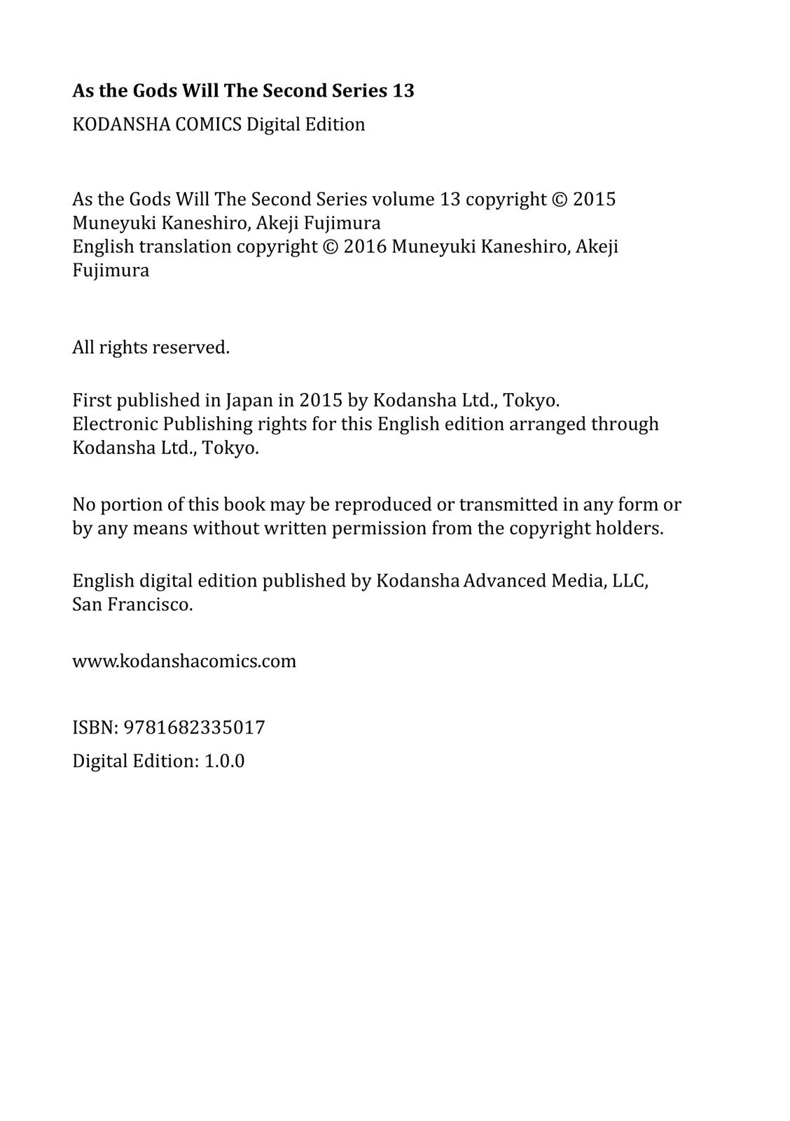 Read As The Gods Will - The Second Series Manga Online