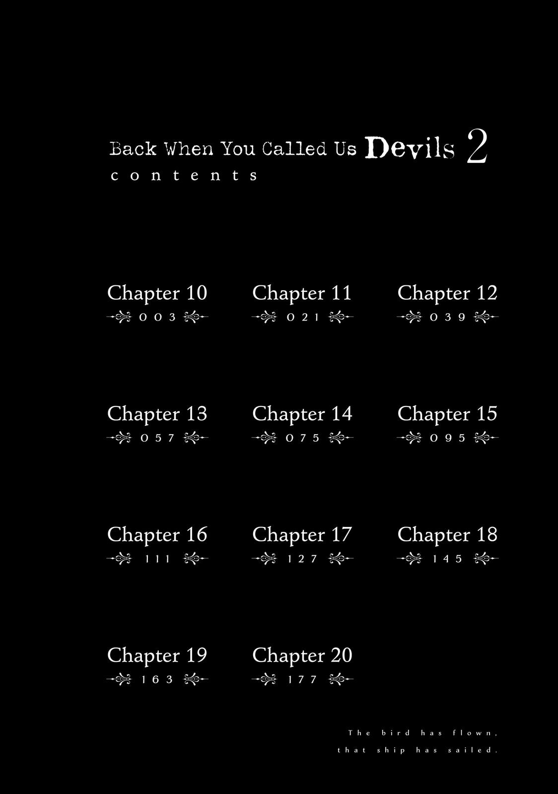 Read Back When You Called Us Devils Manga Online