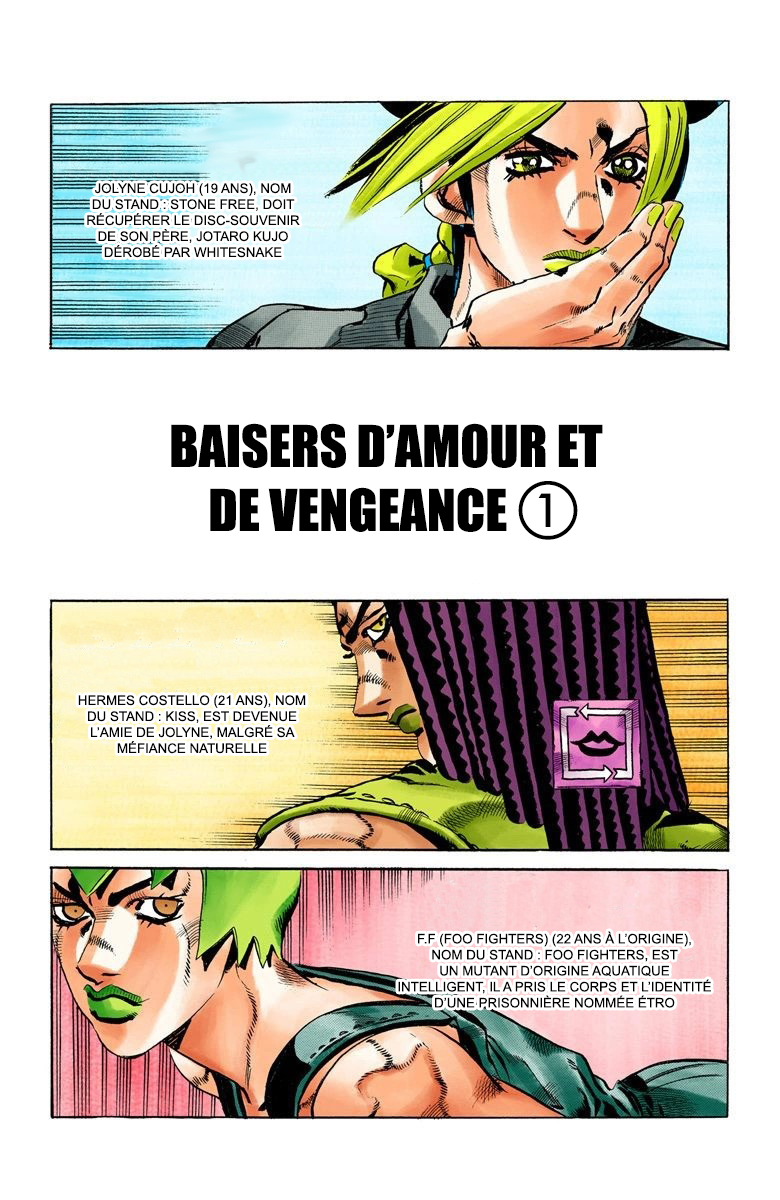 Read JoJo's Bizarre Adventure Part 6 Stone Ocean Official Colored FR Manga Online