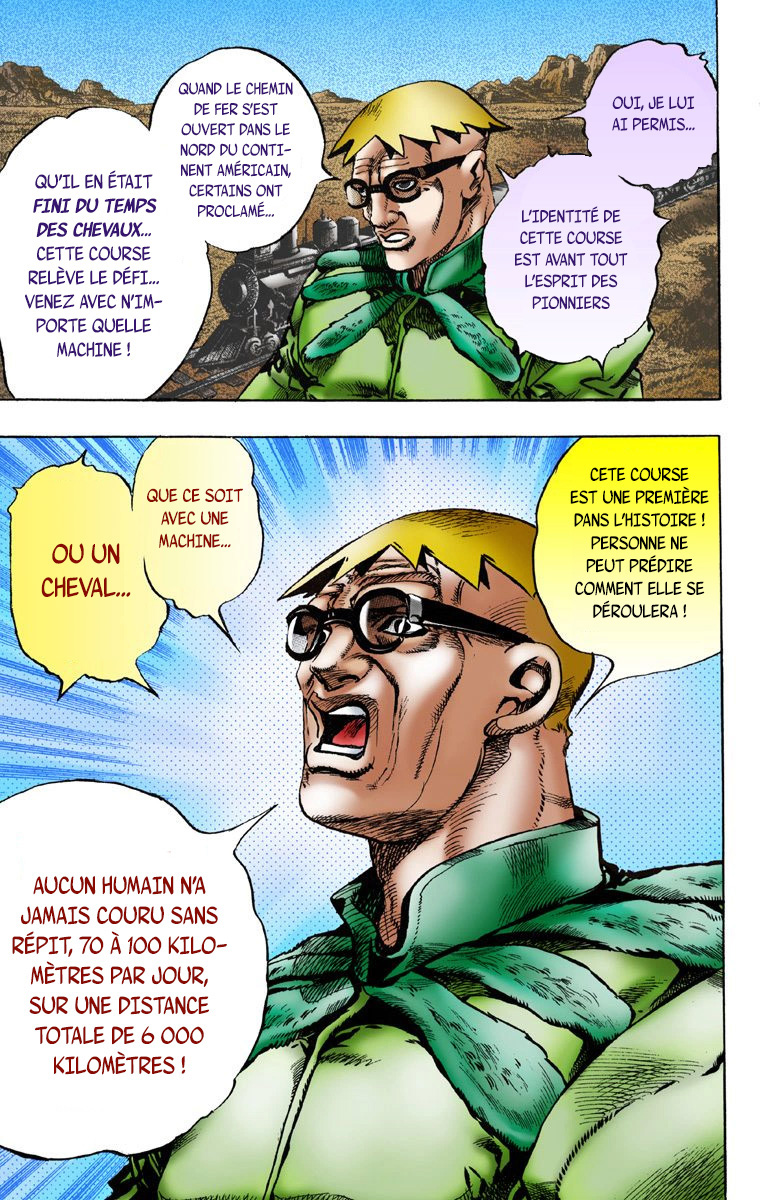 Read JoJo's Bizarre Adventure Part 7 Steel Ball Run Official Colored FR Manga Online