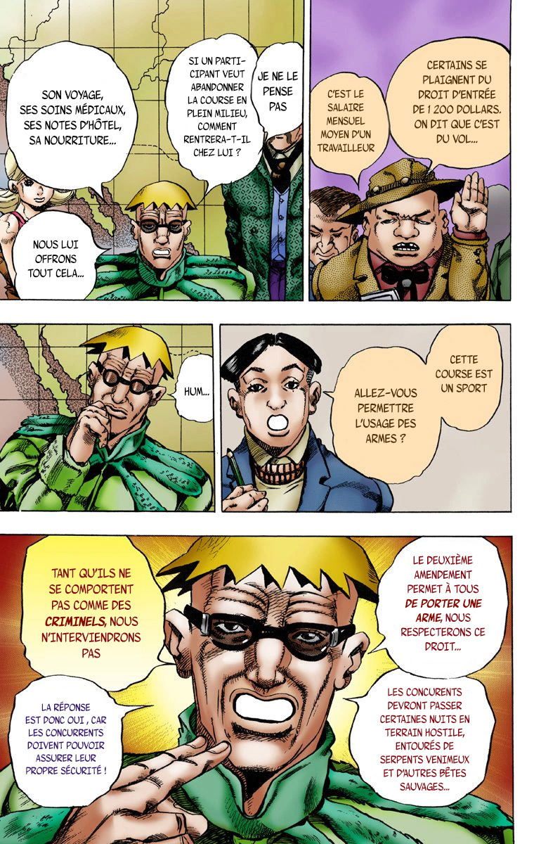 Read JoJo's Bizarre Adventure Part 7 Steel Ball Run Official Colored FR Manga Online