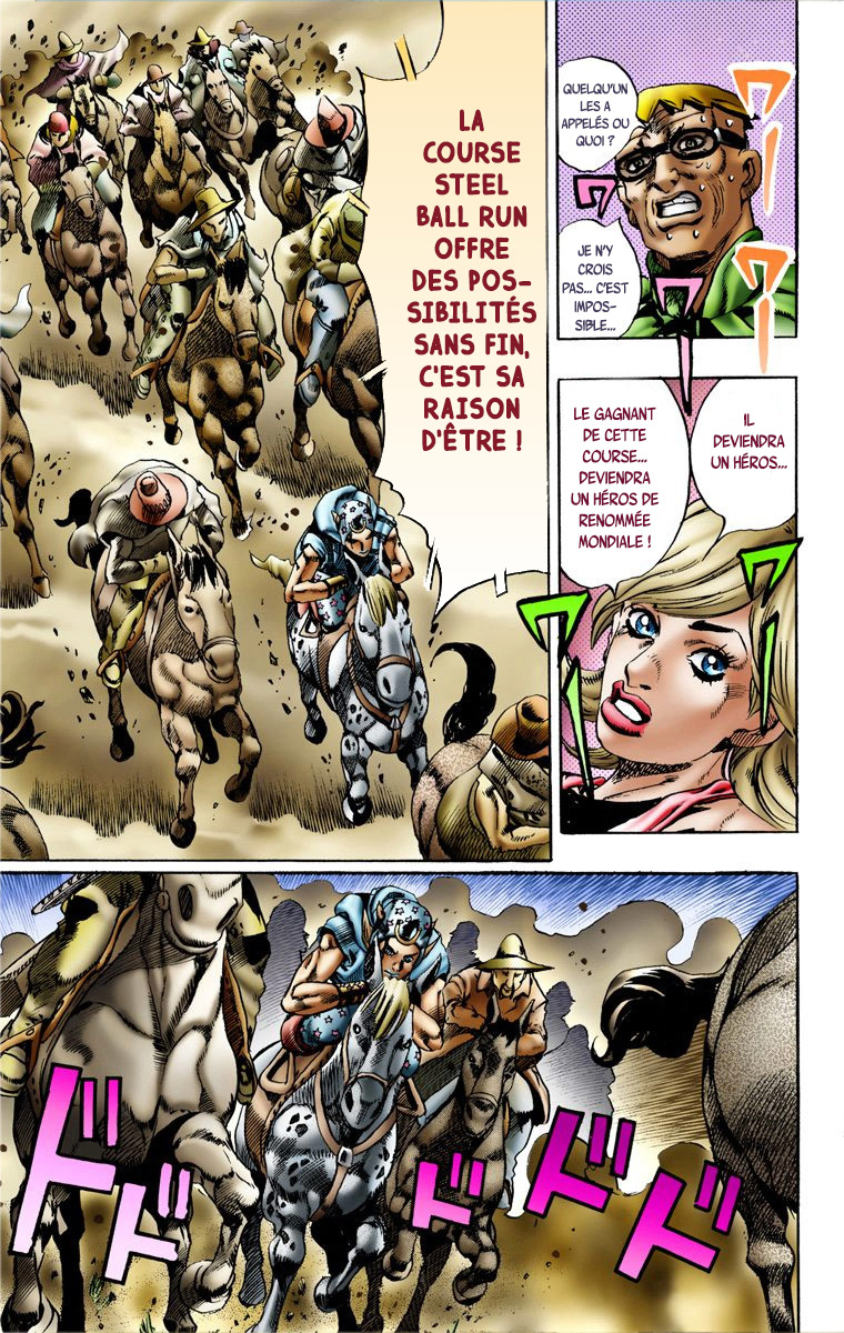 Read JoJo's Bizarre Adventure Part 7 Steel Ball Run Official Colored FR Manga Online