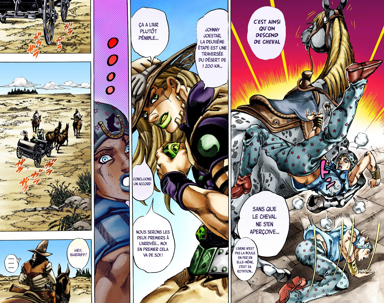 Read JoJo's Bizarre Adventure Part 7 Steel Ball Run Official Colored FR Manga Online