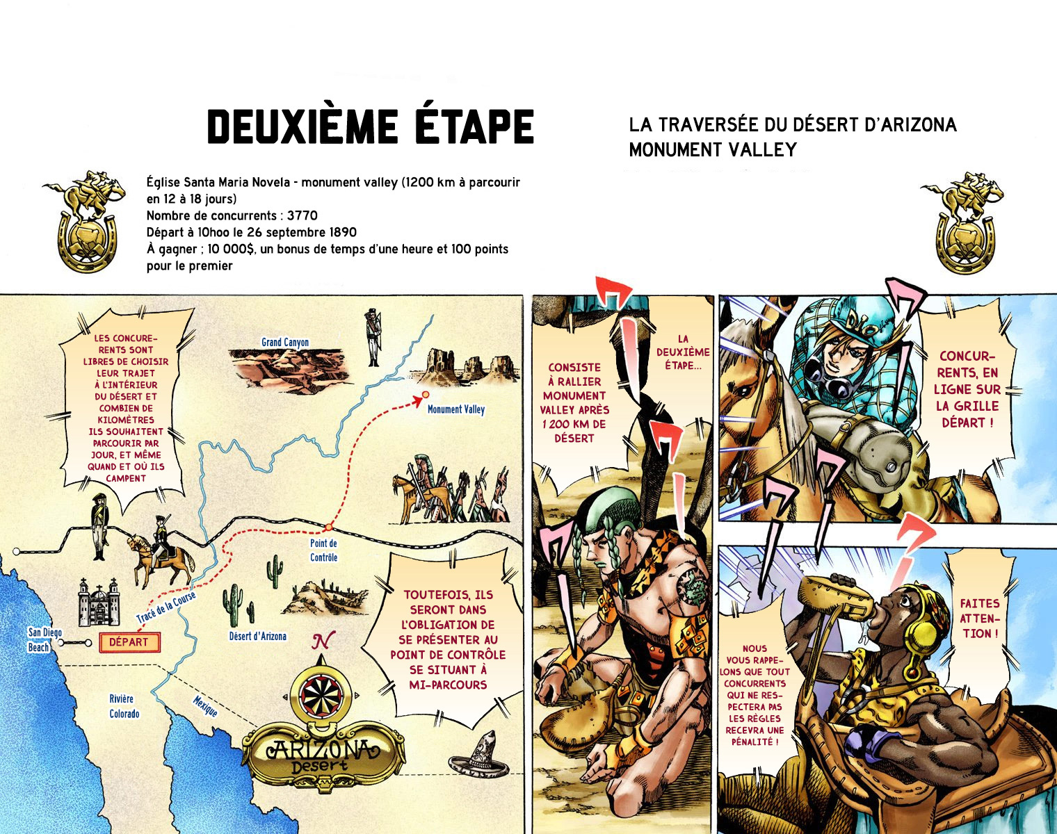 Read JoJo's Bizarre Adventure Part 7 Steel Ball Run Official Colored FR Manga Online