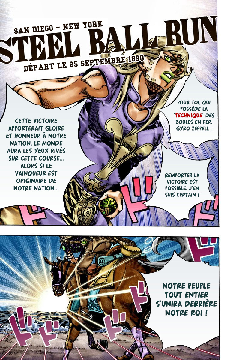 Read JoJo's Bizarre Adventure Part 7 Steel Ball Run Official Colored FR Manga Online