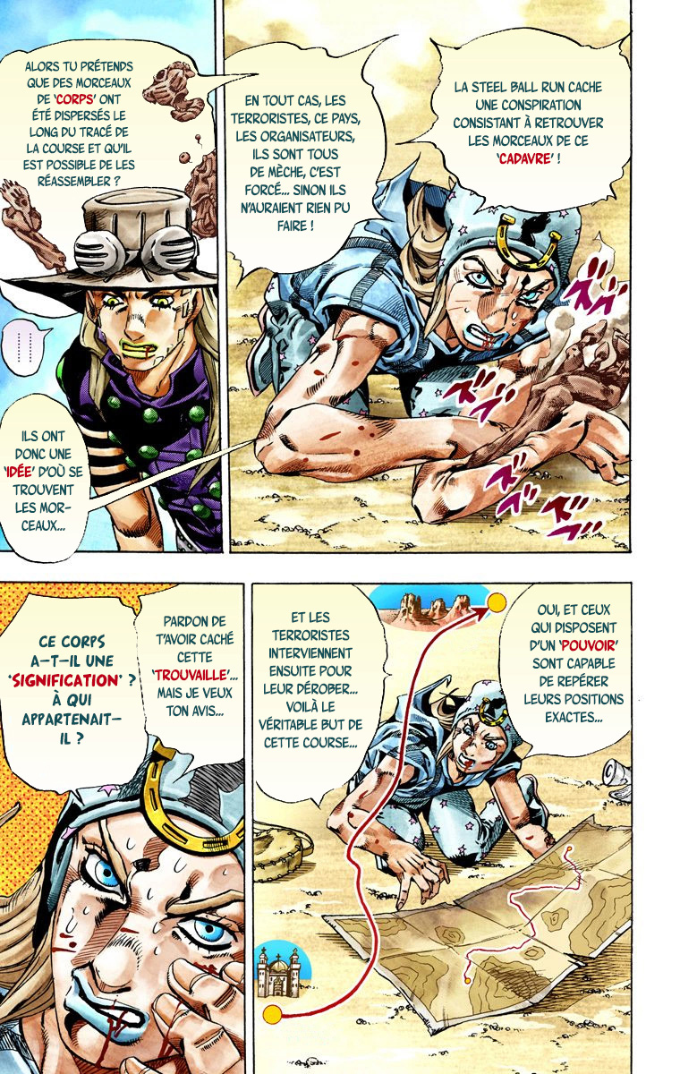 Read JoJo's Bizarre Adventure Part 7 Steel Ball Run Official Colored FR Manga Online