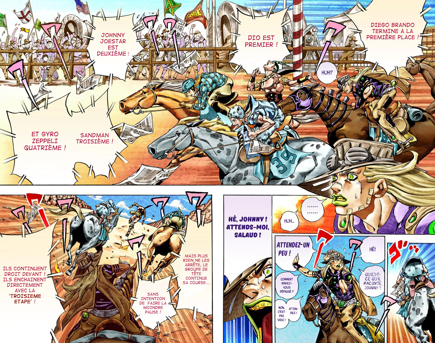Read JoJo's Bizarre Adventure Part 7 Steel Ball Run Official Colored FR Manga Online