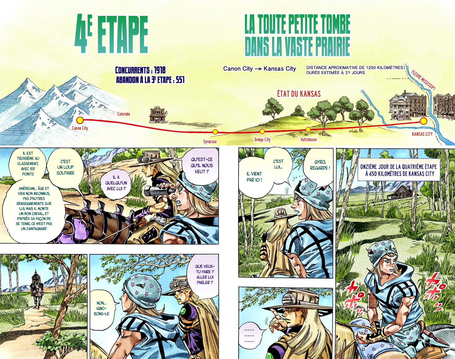 Read JoJo's Bizarre Adventure Part 7 Steel Ball Run Official Colored FR Manga Online