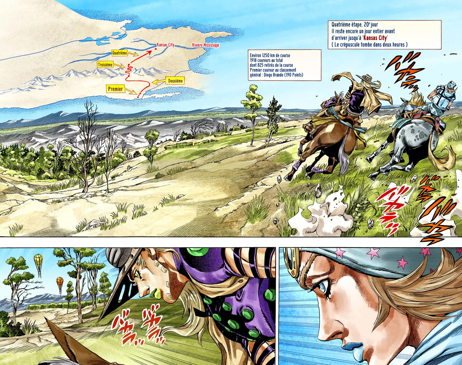Read JoJo's Bizarre Adventure Part 7 Steel Ball Run Official Colored FR Manga Online