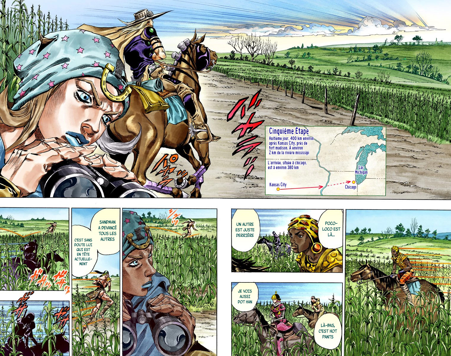 Read JoJo's Bizarre Adventure Part 7 Steel Ball Run Official Colored FR Manga Online