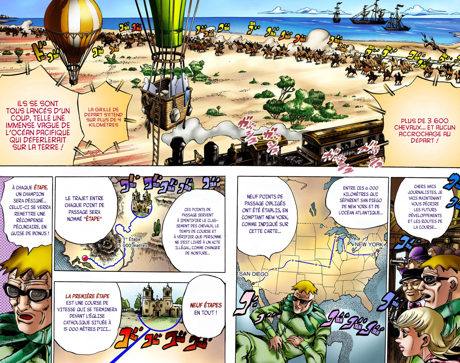 Read JoJo's Bizarre Adventure Part 7 Steel Ball Run Official Colored FR Manga Online