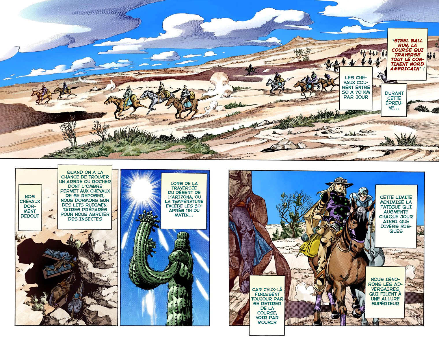 Read JoJo's Bizarre Adventure Part 7 Steel Ball Run Official Colored FR Manga Online
