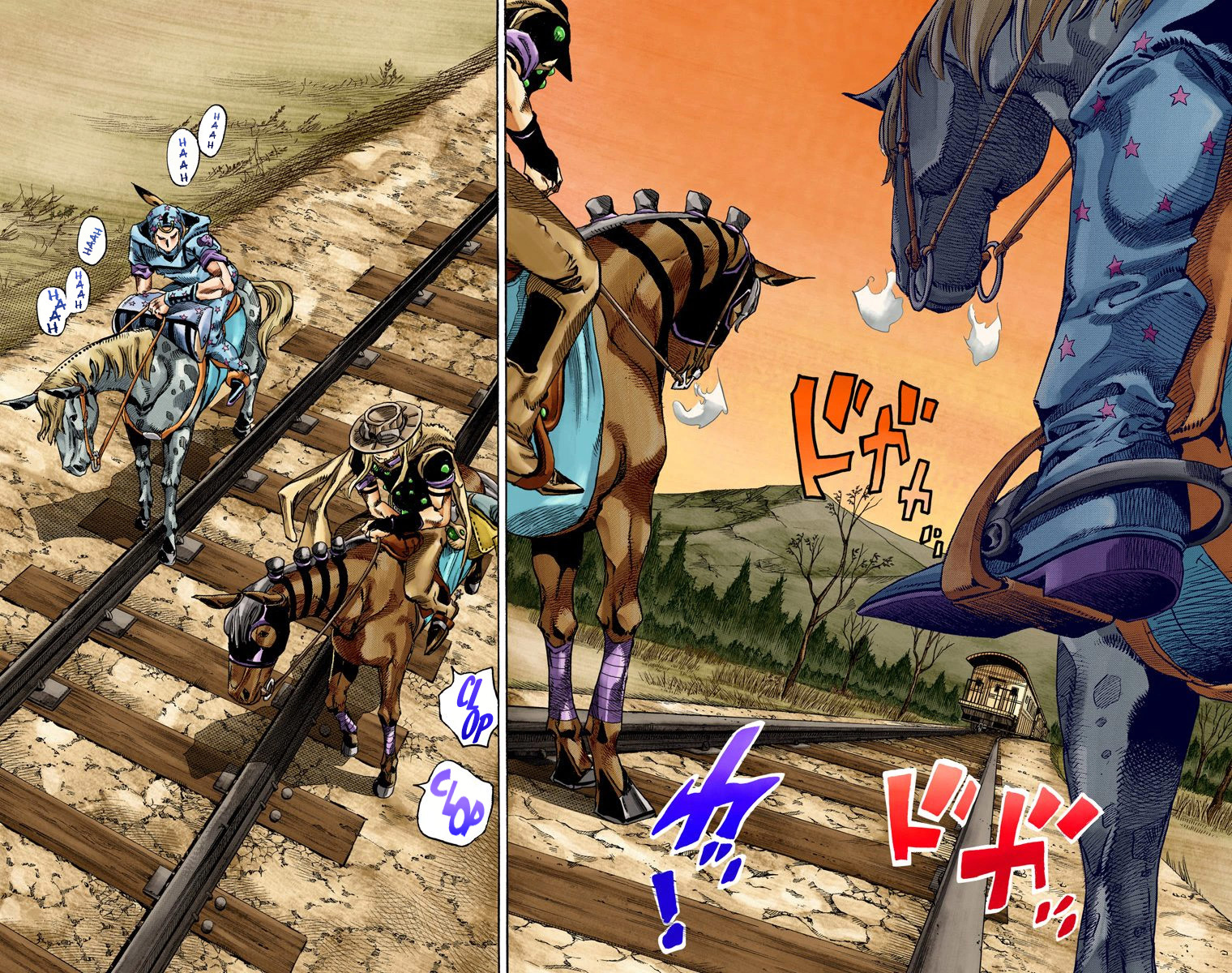 Read JoJo's Bizarre Adventure Part 7 Steel Ball Run Official Colored FR Manga Online