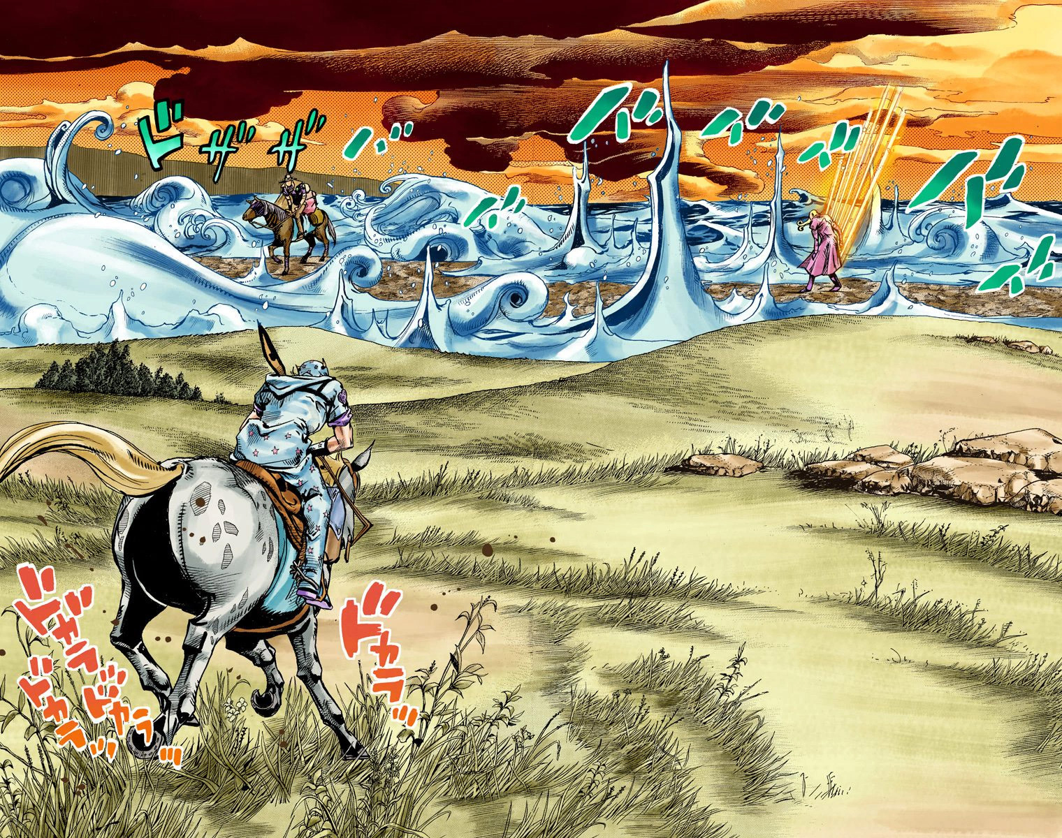 Read JoJo's Bizarre Adventure Part 7 Steel Ball Run Official Colored FR Manga Online