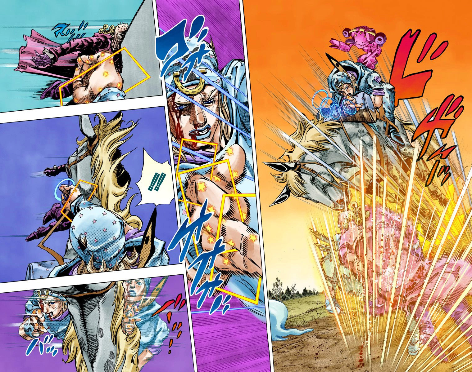 Read JoJo's Bizarre Adventure Part 7 Steel Ball Run Official Colored FR Manga Online