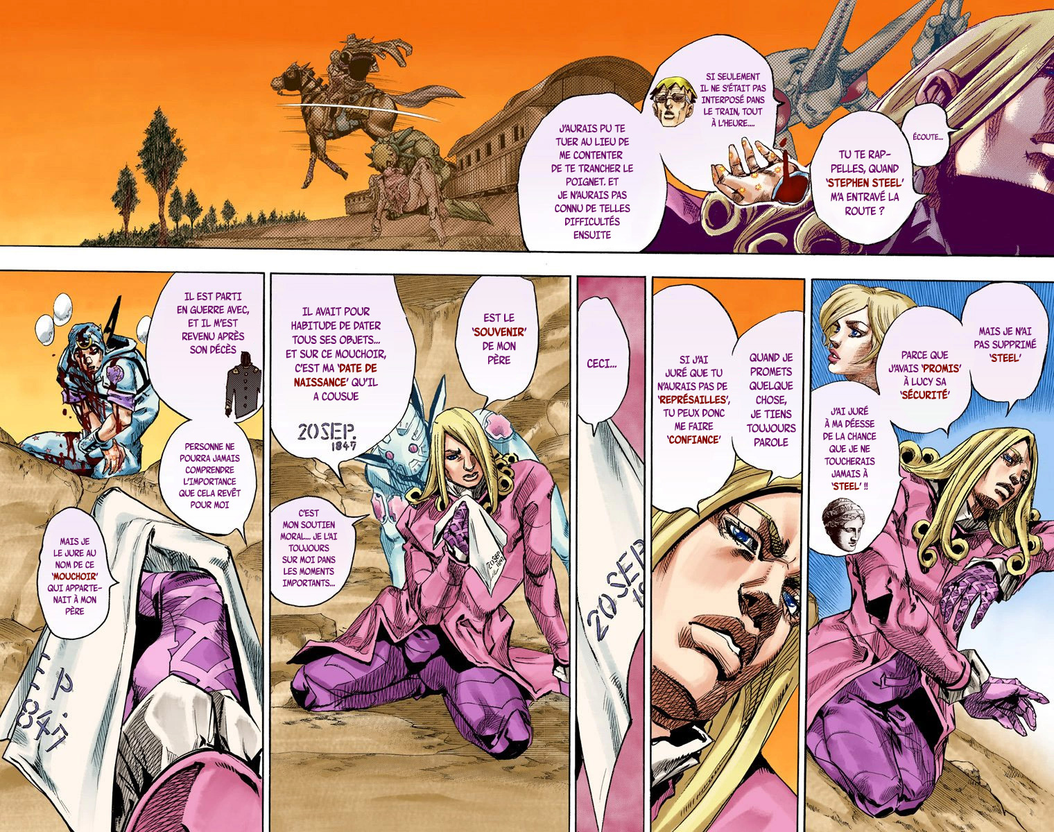 Read JoJo's Bizarre Adventure Part 7 Steel Ball Run Official Colored FR Manga Online