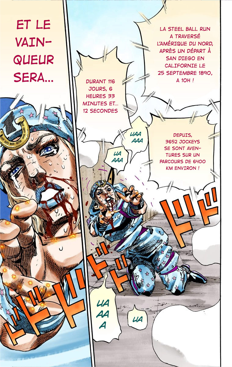 Read JoJo's Bizarre Adventure Part 7 Steel Ball Run Official Colored FR Manga Online