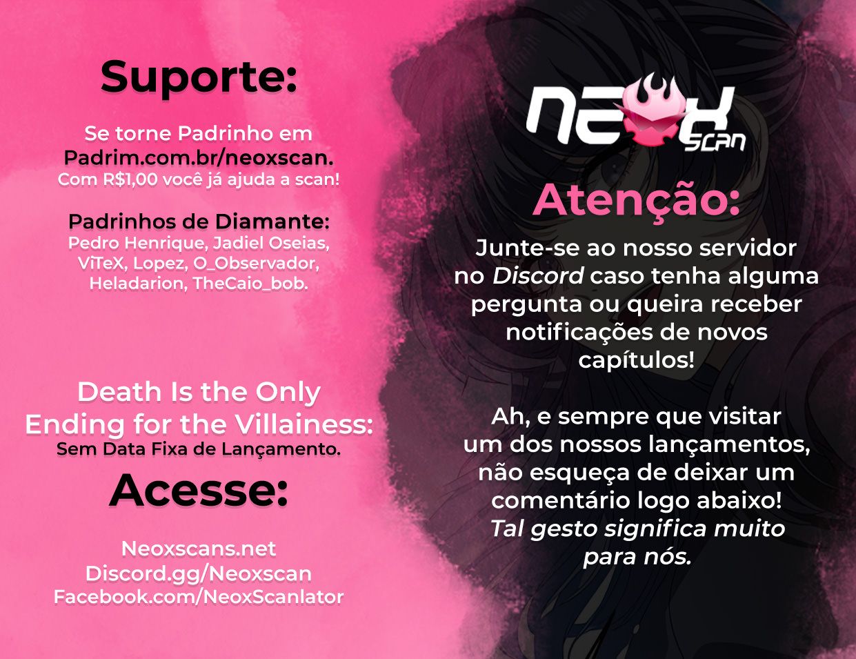 Read A Morte é o Único Fim Para a Vilã PT-BR Manga Online