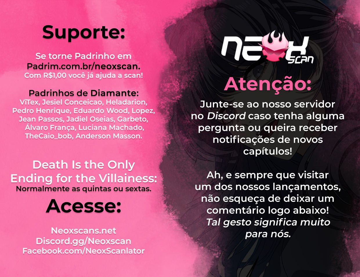Read A Morte é o Único Fim Para a Vilã PT-BR Manga Online