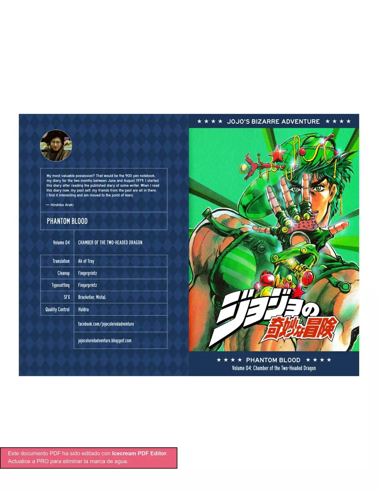 Read JoJo's Bizarre Adventure Parte 1 Phantom Blood Full Color ES Manga Online